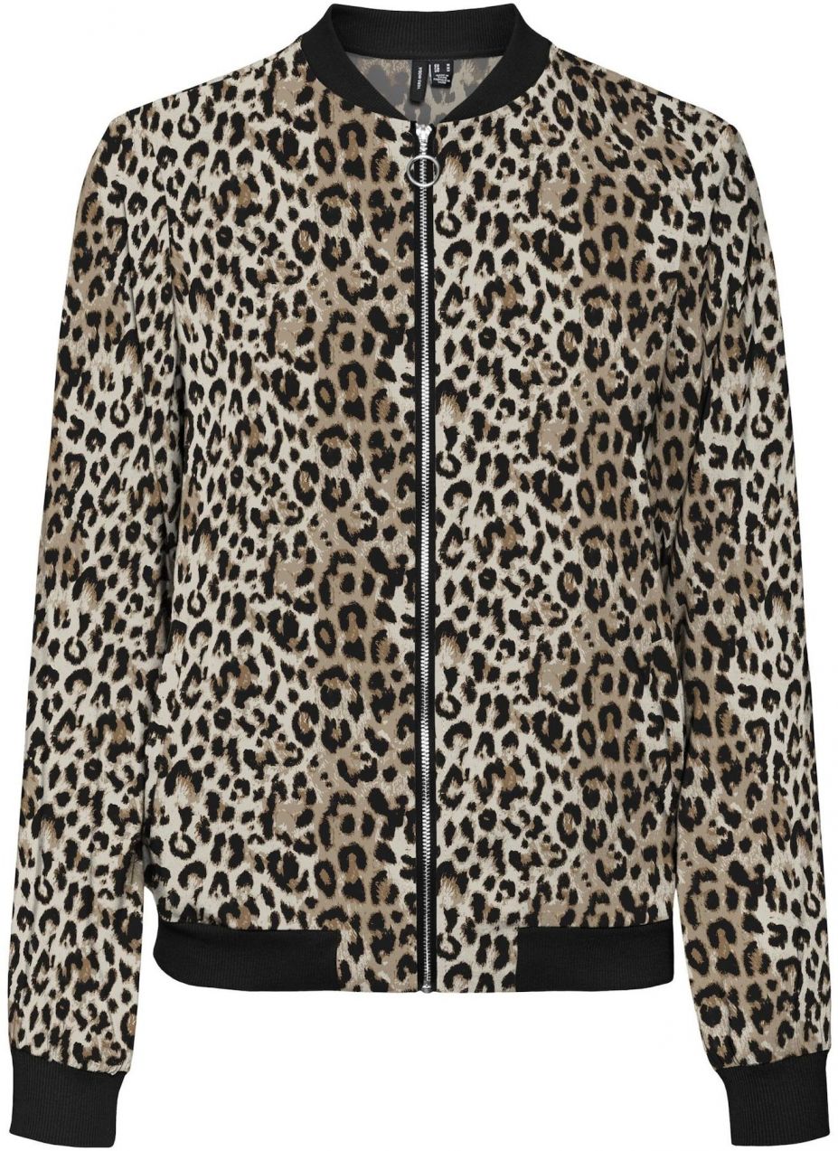 Vero Moda Curve Prechodná bunda  béžová / hnedá / čierna