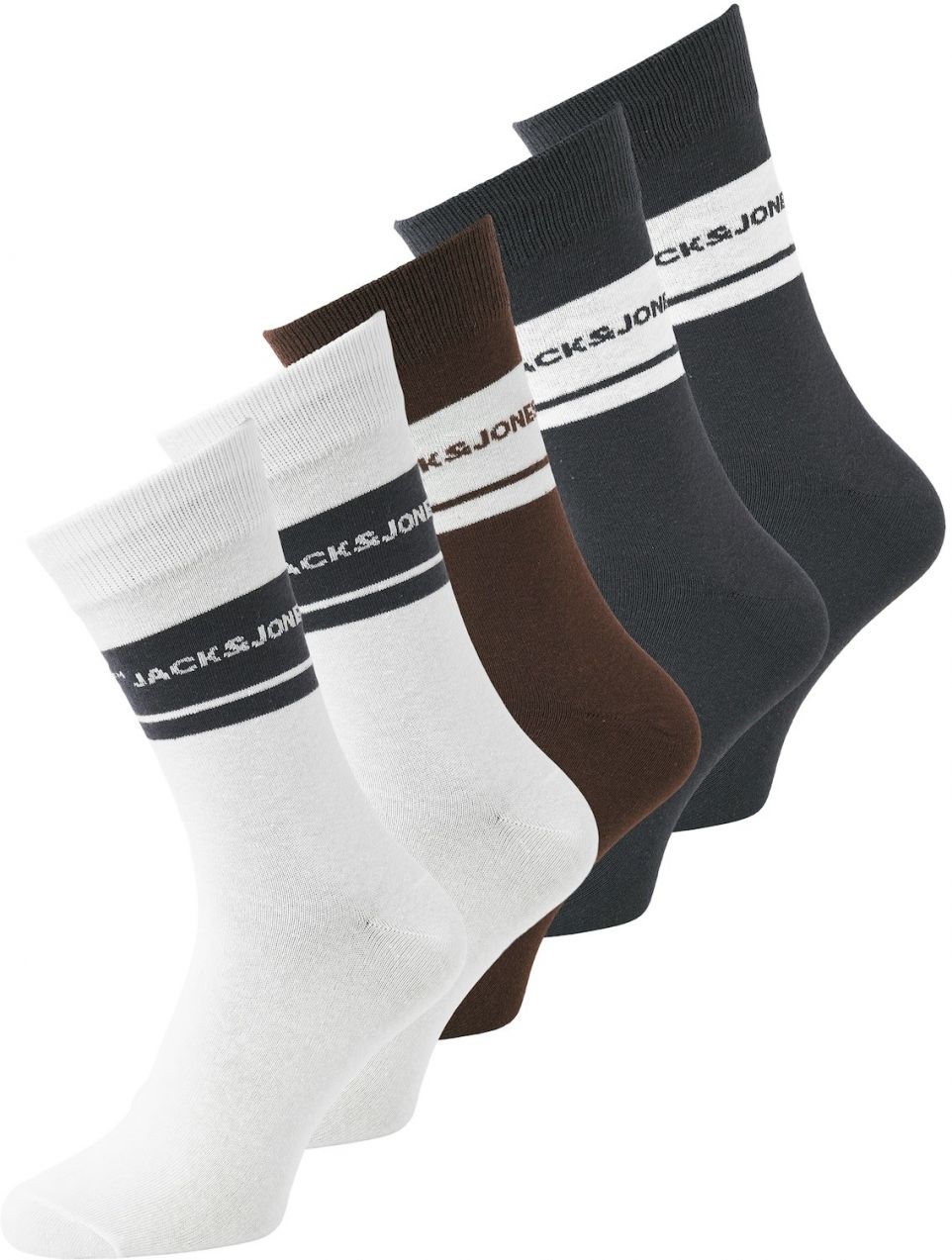 JACK & JONES Ponožky 'JACRYLAND'  hnedá / čadičová / biela