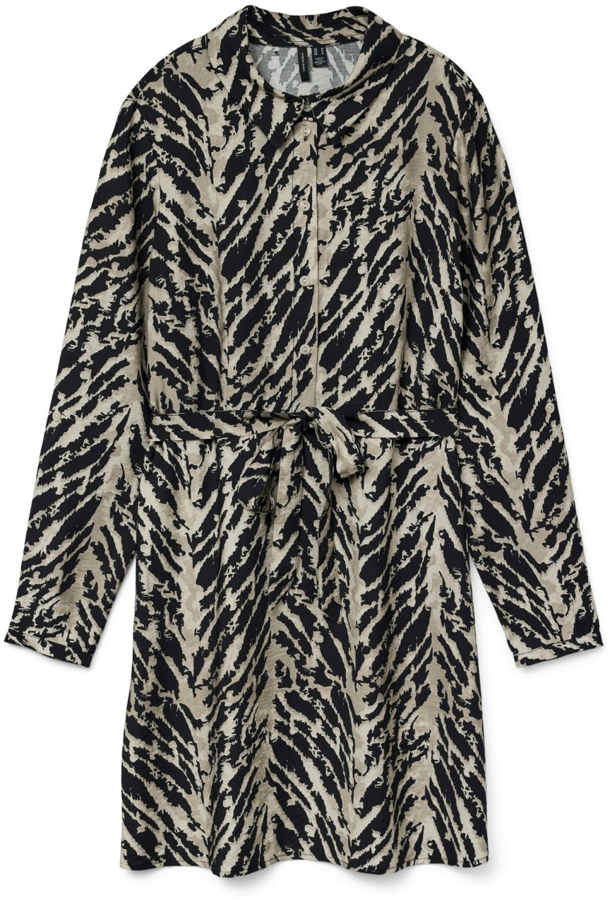 VERO MODA Košeľové šaty  tmelová / tmavobéžová / čierna