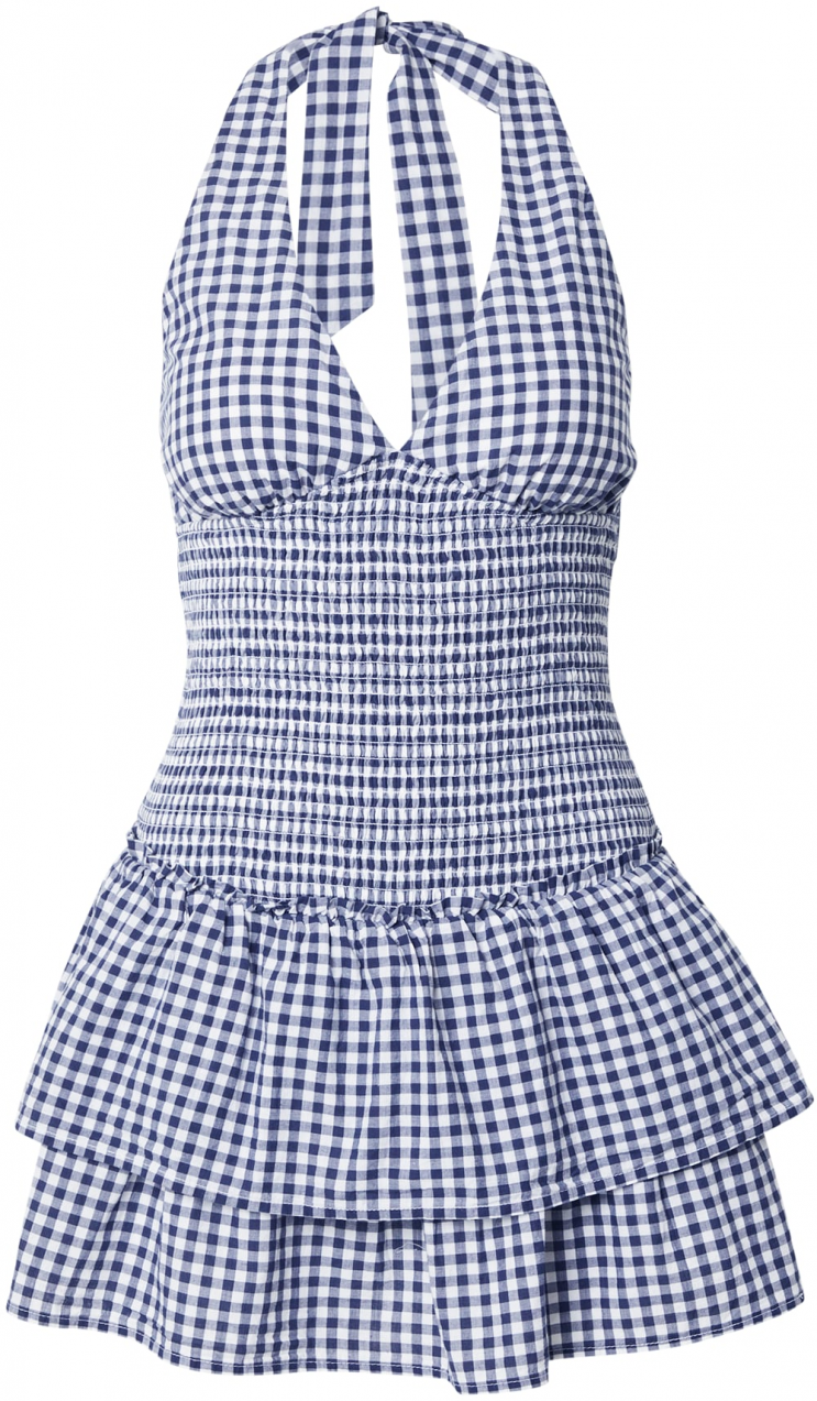 HOLLISTER Kokteilové šaty  námornícka modrá / biela