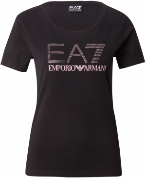 EA7 Emporio Armani Tričko  ružová / čierna