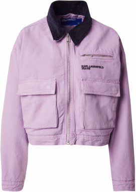 KARL LAGERFELD JEANS Prechodná bunda  levanduľová / čierna