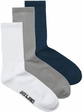 JACK & JONES Ponožky 'JACNICK'  tmavomodrá / sivá / čierna / biela