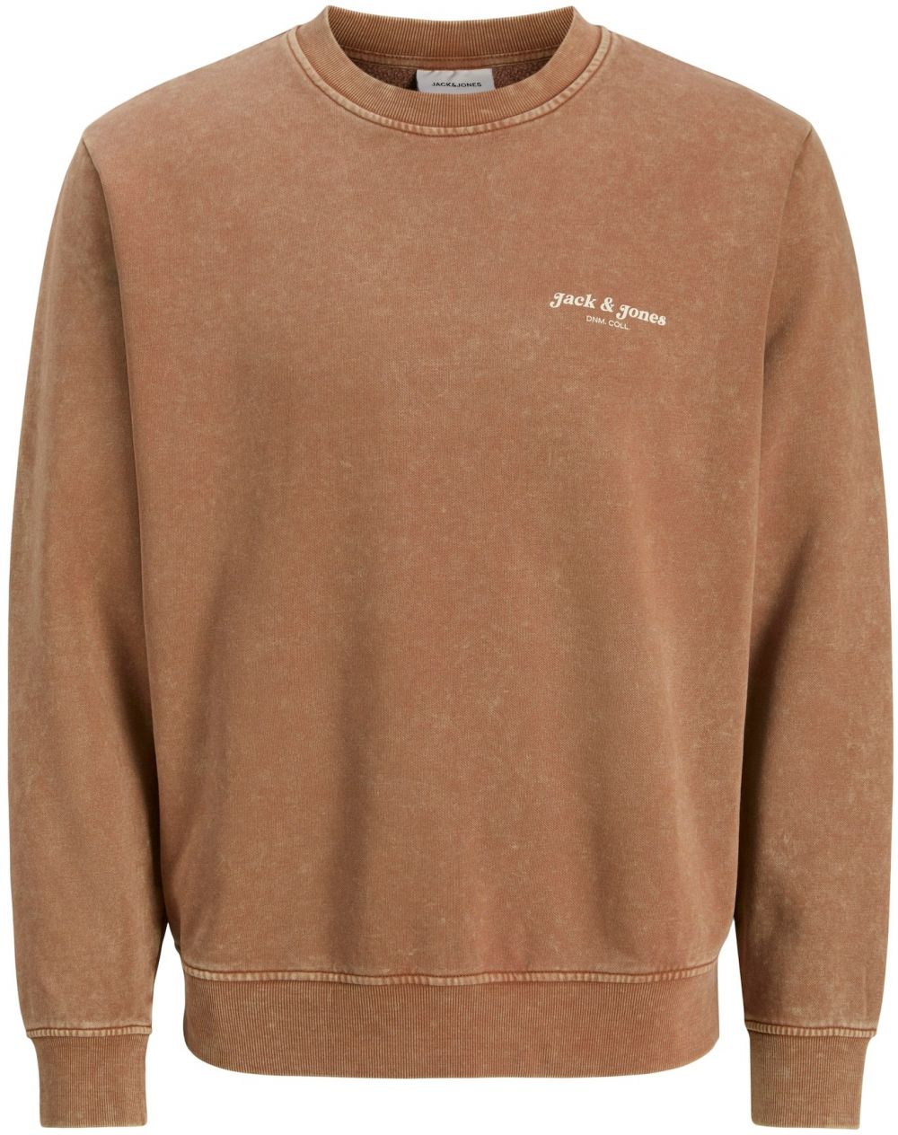 JACK & JONES Mikina 'JJEDover'  svetlohnedá / biela