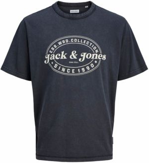JACK & JONES Tričko 'JJEDover'  čierna / biela