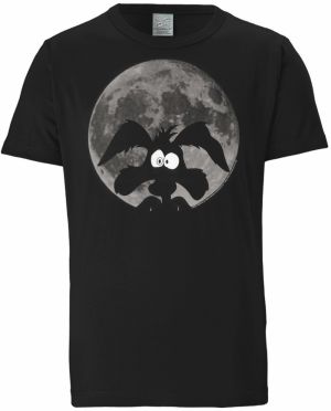 LOGOSHIRT Tričko 'Looney Tunes - Coyote Mond'  čierna