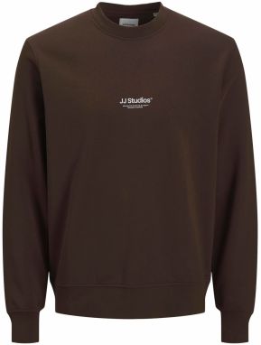 JACK & JONES Mikina 'JJESOHO'  tmavohnedá / biela