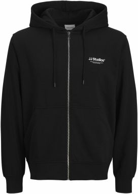 JACK & JONES Tepláková bunda 'JJESOHO'  čierna / biela