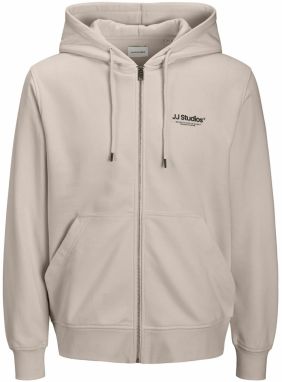 JACK & JONES Tepláková bunda 'JJESOHO'  sivobéžová / čierna