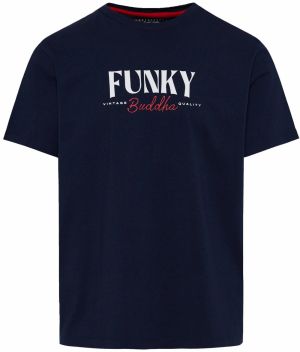 Funky Buddha Tričko  námornícka modrá / tmavočervená / biela