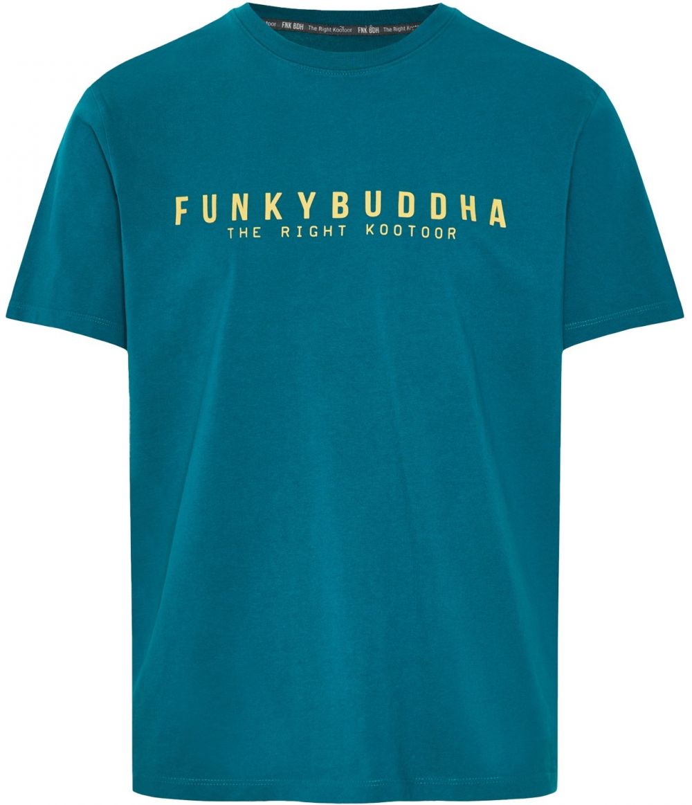 Funky Buddha Tričko  žltá / petrolejová