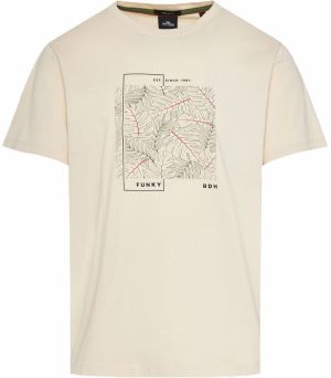 Funky Buddha Tričko  béžová / tmavozelená / tmavoružová / čierna
