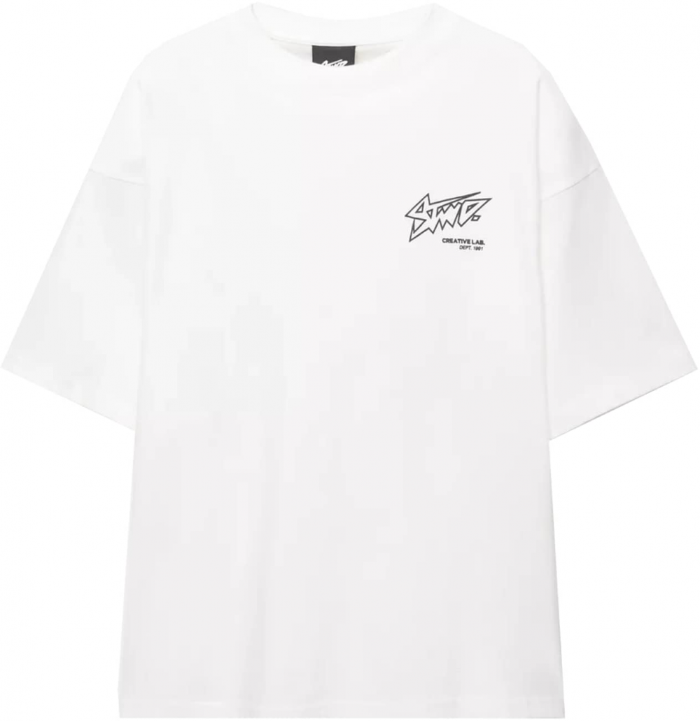 Pull&Bear Tričko  fialová / čierna / biela