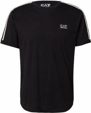 EA7 Emporio Armani Tričko  čierna / biela / biela ako vlna