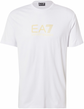 EA7 Emporio Armani Tričko  zlatá / biela