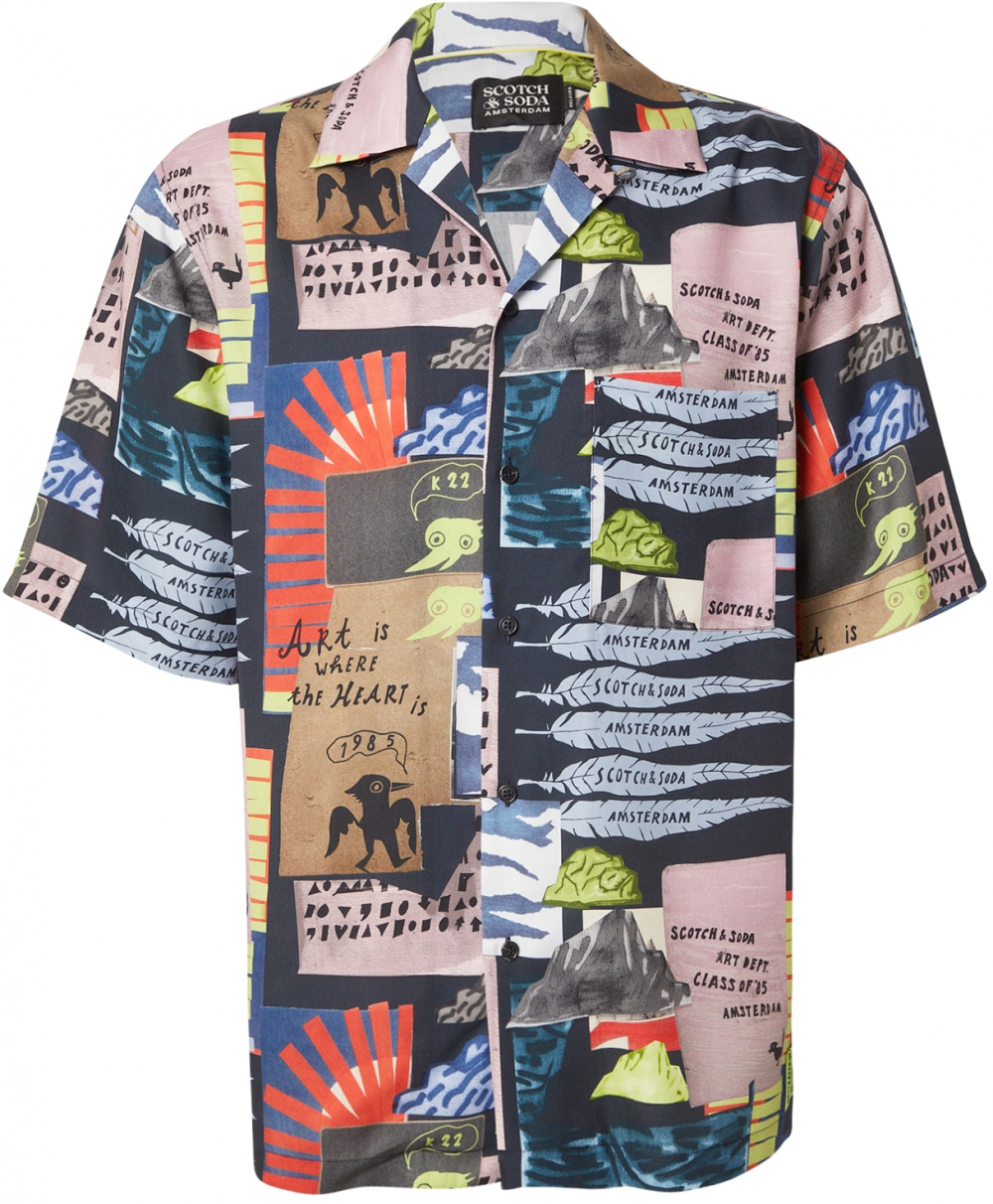 SCOTCH & SODA Košeľa  tmavomodrá / limetová / oranžová / ružová