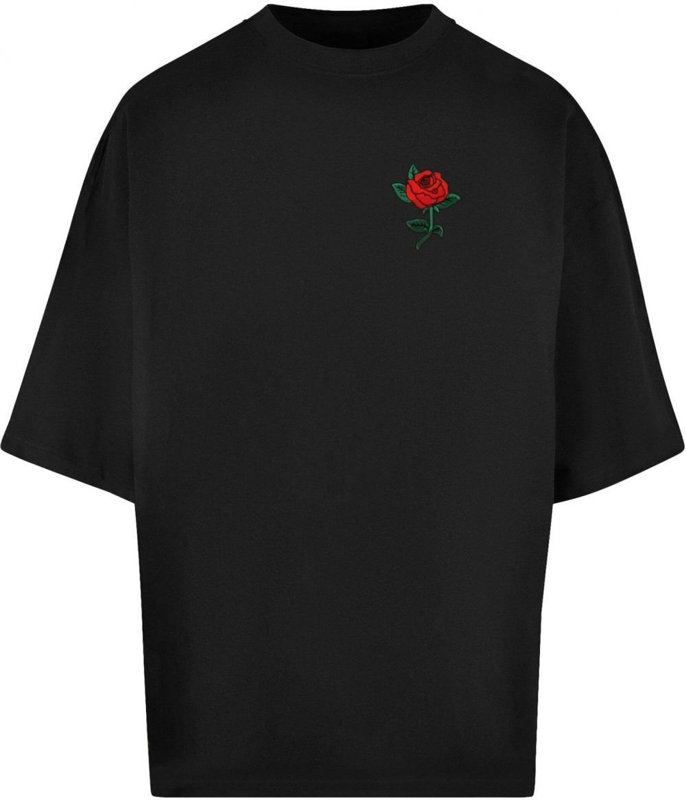 Mister Tee Tričko 'Rose'  tmavozelená / červená / čierna