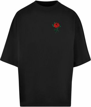 Mister Tee Tričko 'Rose'  tmavozelená / červená / čierna