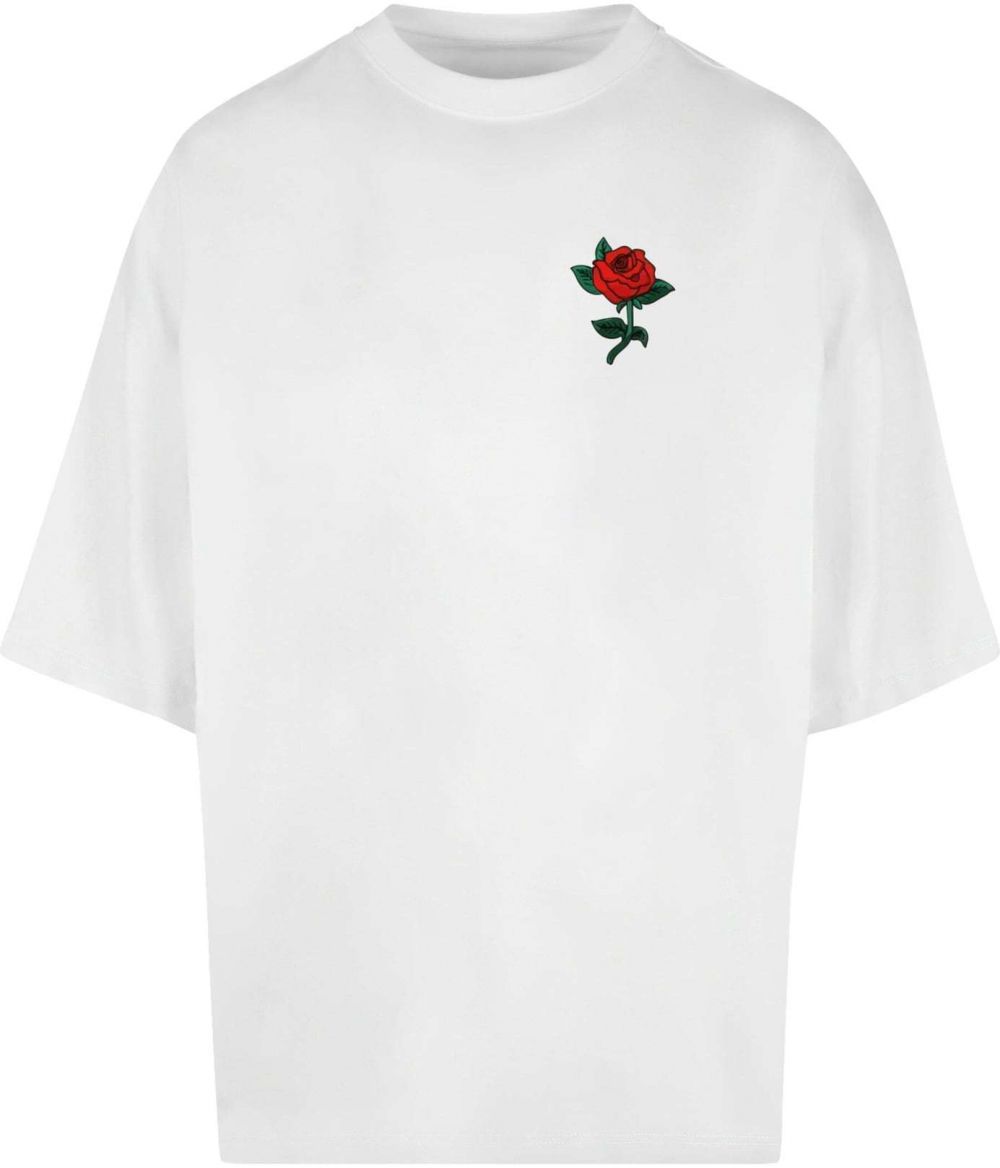 Mister Tee Tričko 'Rose'  tmavozelená / červená / čierna / biela