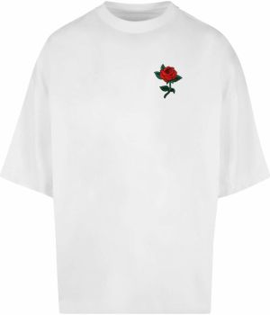 Mister Tee Tričko 'Rose'  tmavozelená / červená / čierna / biela