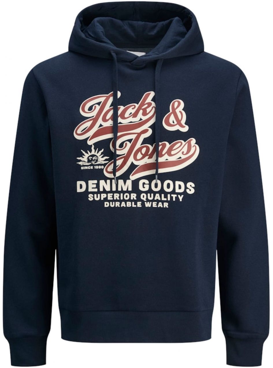 JACK & JONES Mikina  béžová / tmavomodrá / červená