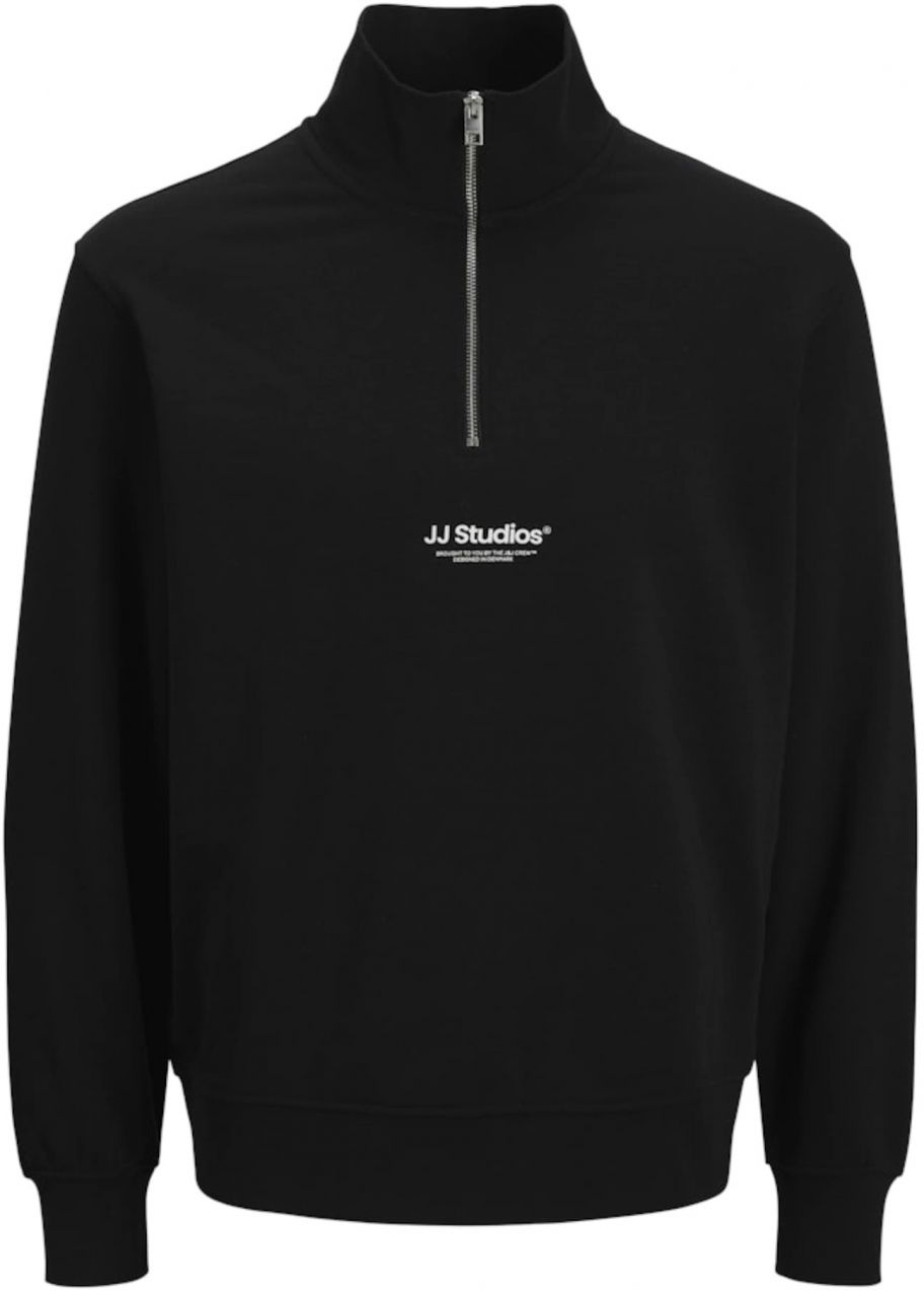 JACK & JONES Mikina 'JJESoho'  čierna / biela