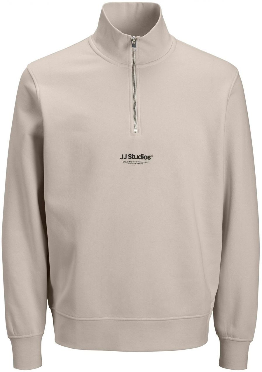 JACK & JONES Mikina 'JJESoho'  sivobéžová / čierna