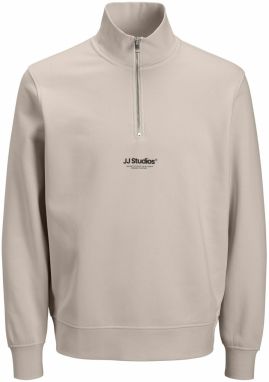 JACK & JONES Mikina 'JJESoho'  sivobéžová / čierna