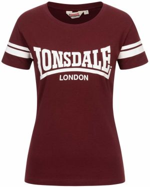 LONSDALE Tričko  vínovo červená / biela