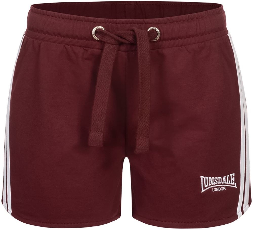 LONSDALE Nohavice 'Carloway'  vínovo červená / biela