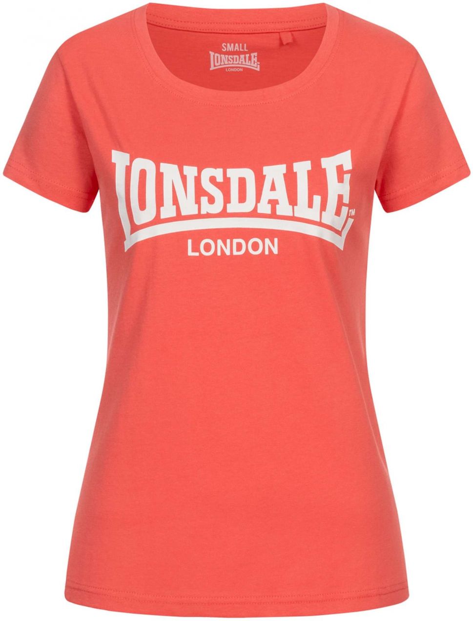 LONSDALE Tričko 'Cartmel'  koralová / biela