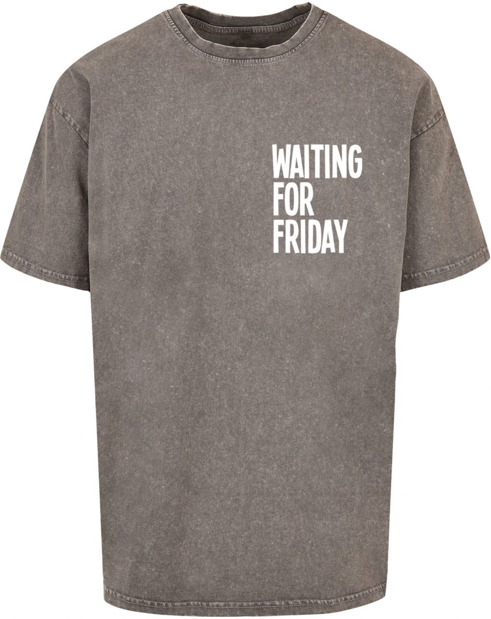 Mister Tee Tričko 'Waiting For Friday'  sivý denim / biela