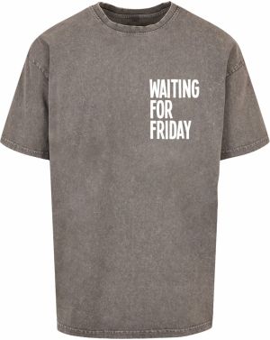 Mister Tee Tričko 'Waiting For Friday'  sivý denim / biela