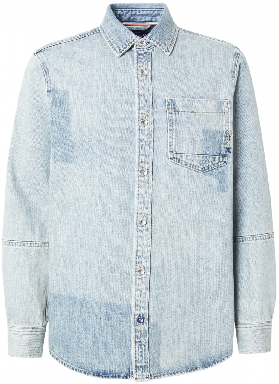 SCOTCH & SODA Košeľa 'Art from t'  modrá denim