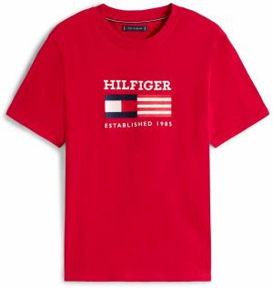 TOMMY HILFIGER Tričko 'AMERICANA'  námornícka modrá / jasne červená / biela