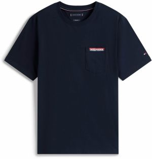 TOMMY HILFIGER Tričko 'AMERICANA'  námornícka modrá / červená / biela