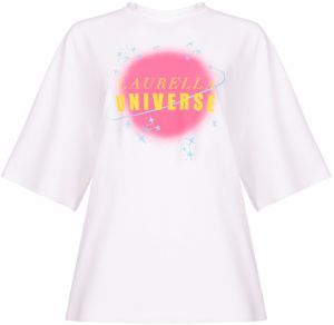 Laurella Oversize tričko  svetlomodrá / žltá / ružová / biela