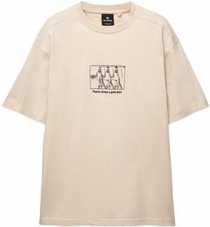 Pull&Bear Tričko  piesková / ružová / čierna