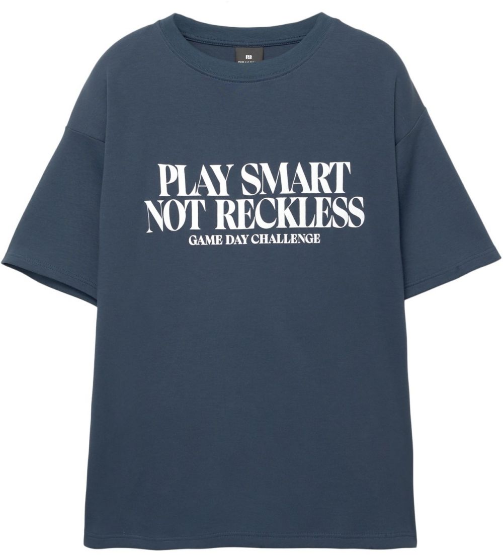 Pull&Bear Tričko  zafírová / biela