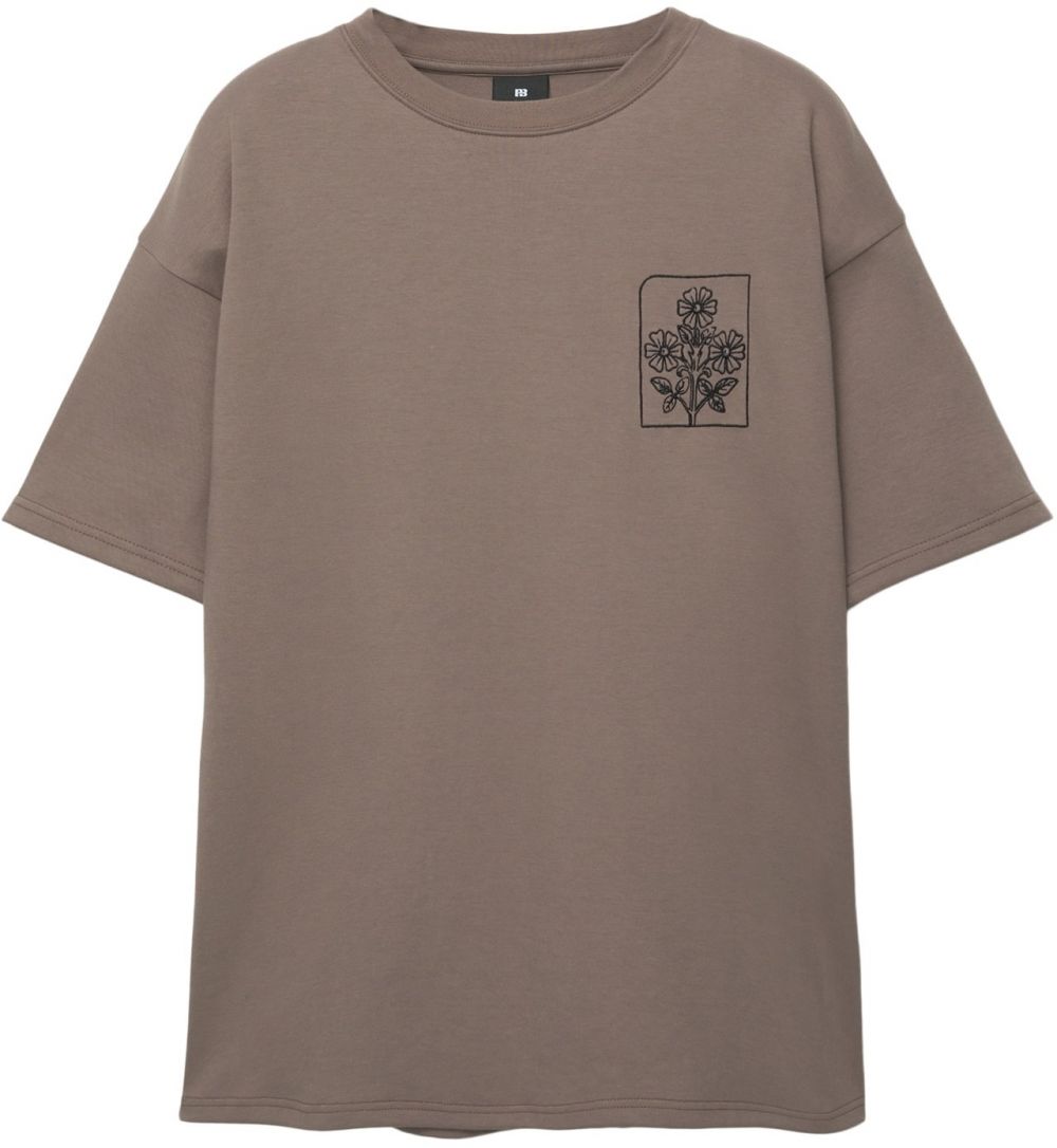 Pull&Bear Tričko 'TAKE A LOOK'  hnedá / čierna / biela