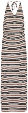 Pull&Bear Pletené šaty  nebielená / tmavozelená / oranžová / čierna
