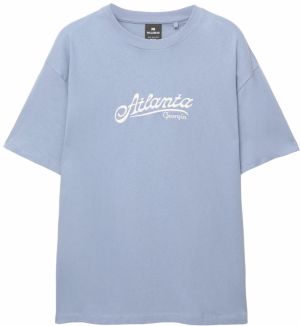 Pull&Bear Tričko 'ATLANTA'  čadičová / biela