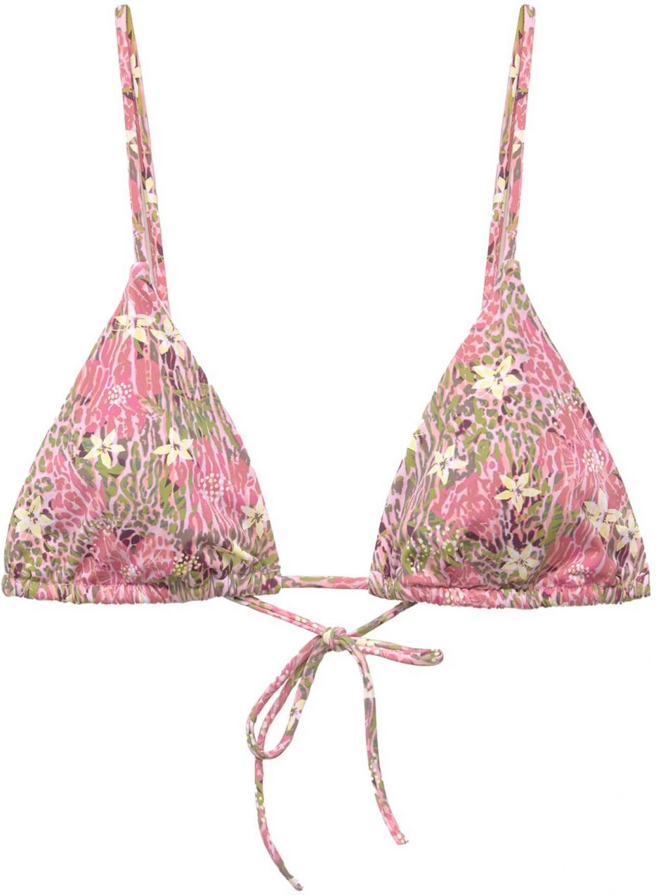 Pull&Bear Bikinový top  pastelovo žltá / olivová / černicová / ružová