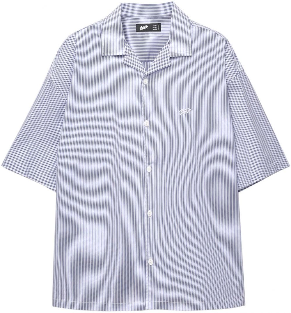 Pull&Bear Košeľa  modrá / biela
