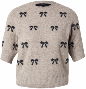 VERO MODA Sveter 'VMDOFFY INTARSIA'  sivobéžová / čierna
