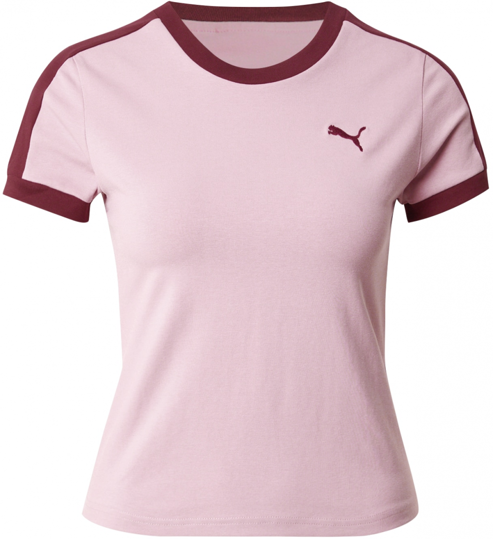 PUMA Tričko 'T7'  ružová / vínovo červená