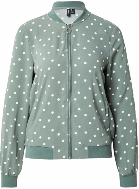 VERO MODA Prechodná bunda 'VMCOCO'  tmavozelená / biela