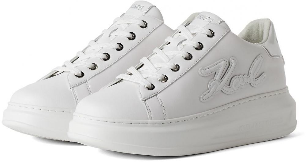 Karl Lagerfeld Nízke tenisky ' KAPRI SIGNIA NIEDRIGE SNEAKER '  biela