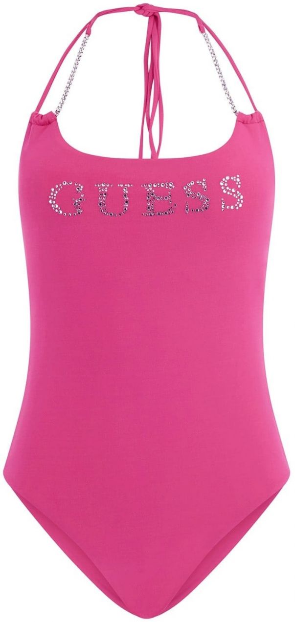 GUESS Jednodielne plavky  fuksia / strieborná