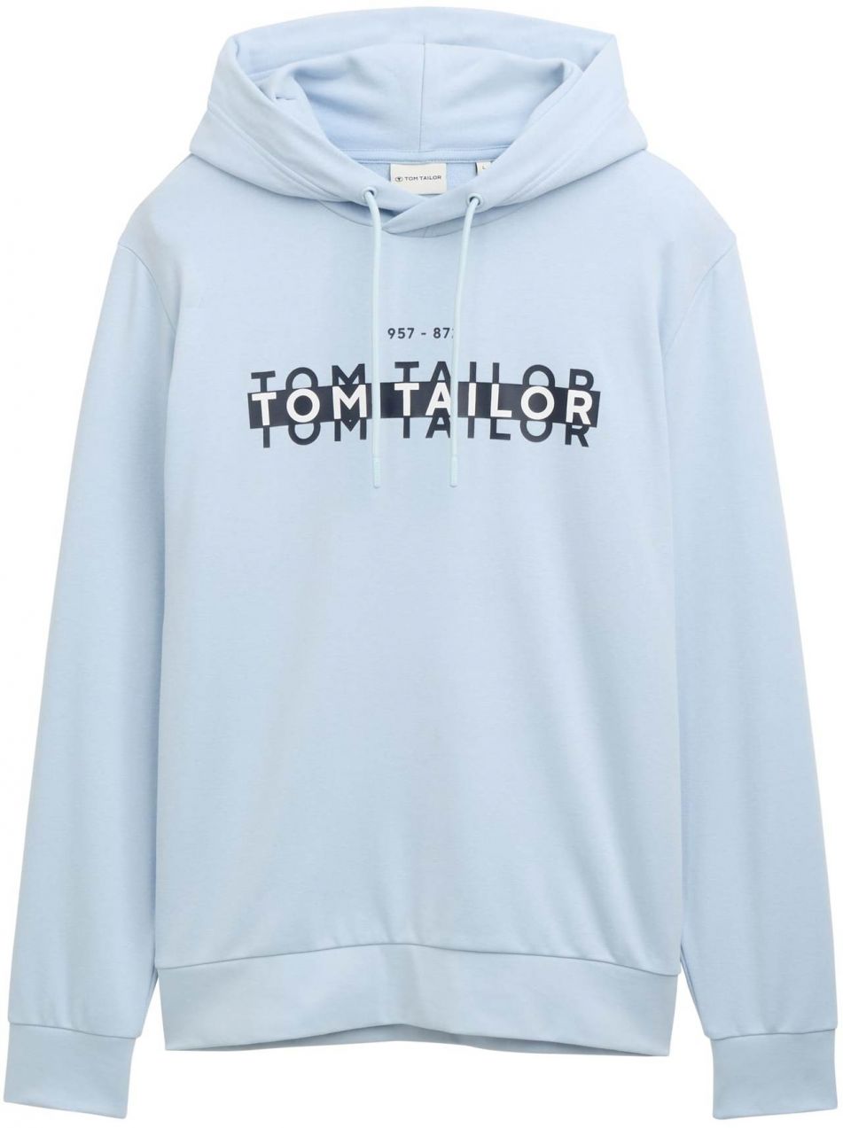 TOM TAILOR Mikina  svetlomodrá / čierna / šedobiela